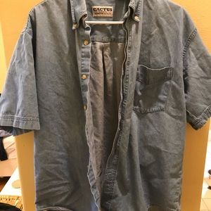 Denim short sleeve button down